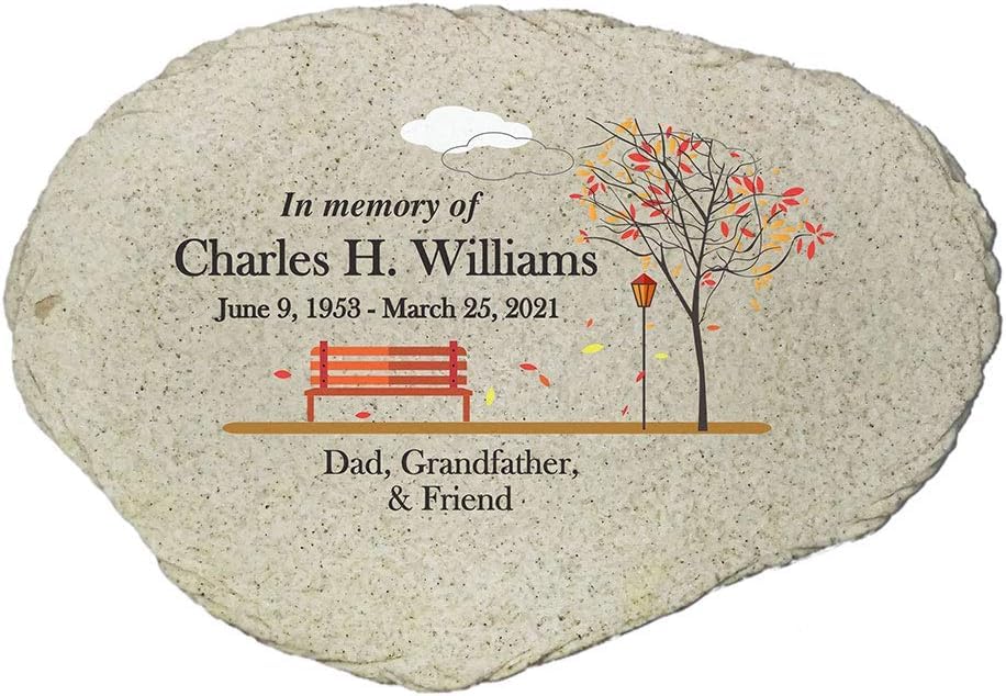 Personalized Memorial Garden Stone (Empty Bench / Small)