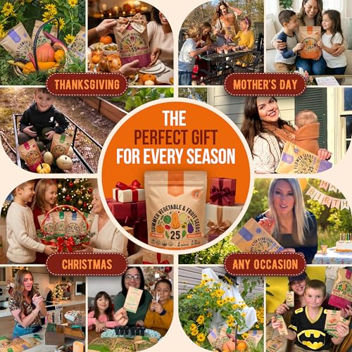 25 Summer Vegetable & Fruit Seeds Variety Pack