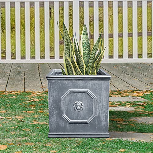 Accent Square Dusty Blue Concrete Planter 12.6" W (Antique Gray / 12.6")