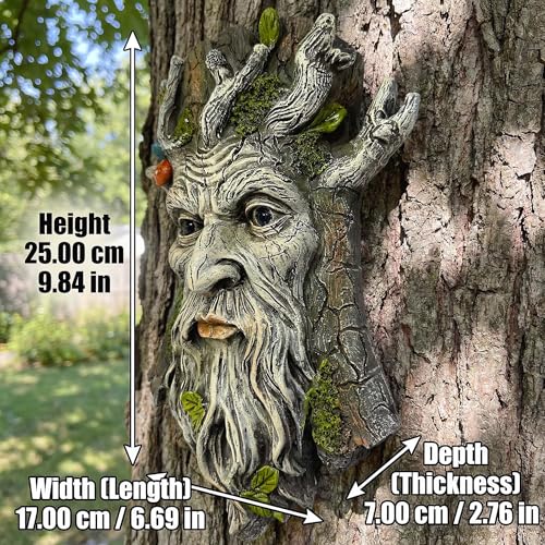 10" Whimsical Tree Face Sculpture (Brown 459)