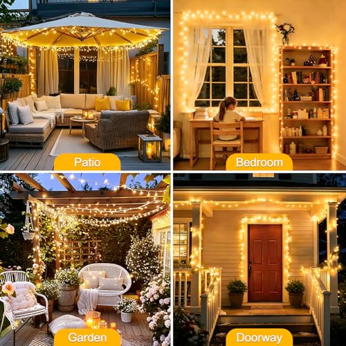 100FT 300 LED Christmas Lights Plug in (Warm White / 100FT 300LED)