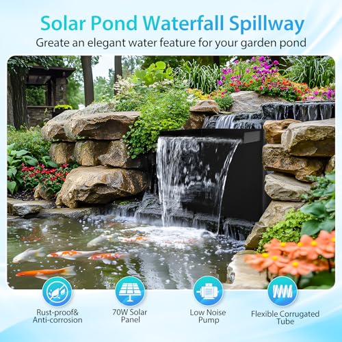 70W Solar Pond Waterfall Spillway Kit