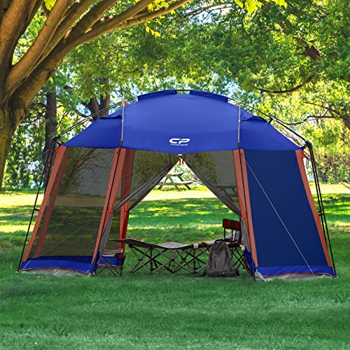 Screen House Tent 13 x 13 Ft Screened Mesh Net Wall Canopy (Blue-1 / 13'x13')