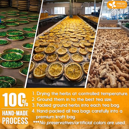Premium 55 Tulsi Lemon Ginger Tea Bags (55 Tea Bags)