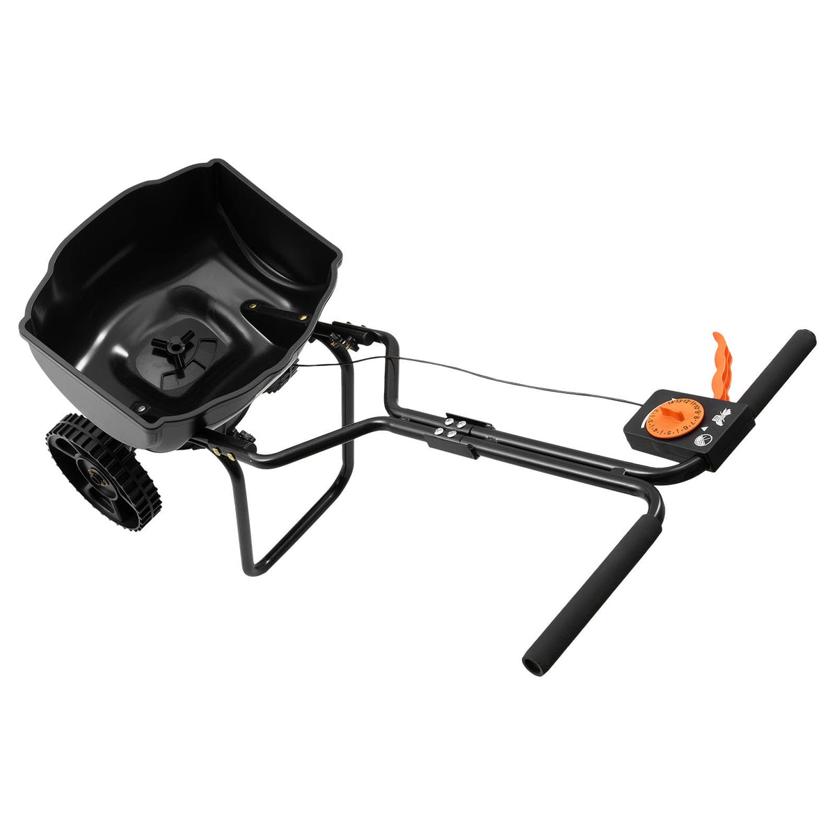 Broadcast Spreader 15 lbs Capacity Hopper Walk (15LB / Black)