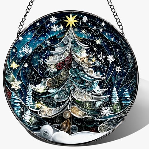 8 Inch Starry Christmas Tree Suncatcher Ornament (Christmas Tree)