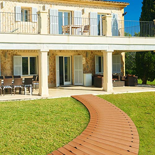 7' Wooden Garden Pathway (7ft (L) x 22in (W) / Natural-curved)