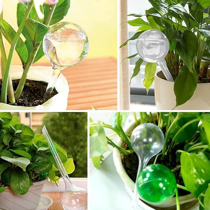 Plant Watering Globes,12PCS Plastic Self Watering Bulbs, Watering Bulbs for Indoor/Outdoor Plants,Automatic Watering System for Potted Plants.4 Colors(Clear&Lake Blue&Blue&Green)