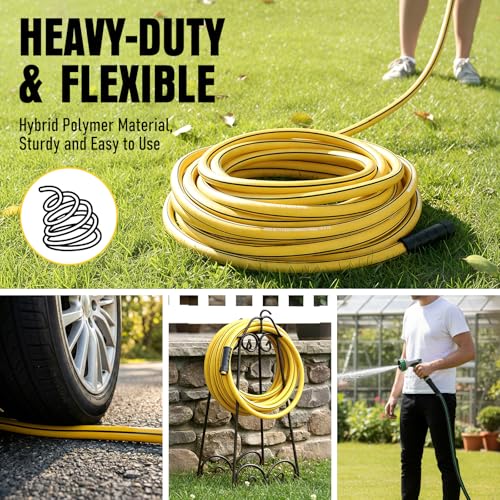 Heavy Duty Garden Hose 35ft (Black+Yellow / 35ft)