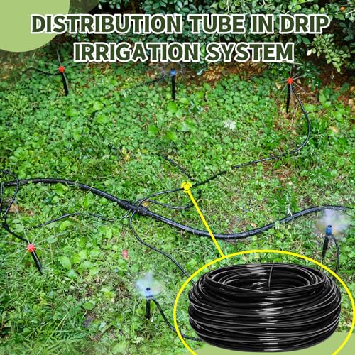 100FT 1 4 Inch Drip Irrigation kit Tubing Distribution Hose Tube for Garden Drip Irrigation System (100FT 1/4" Distribution tube)