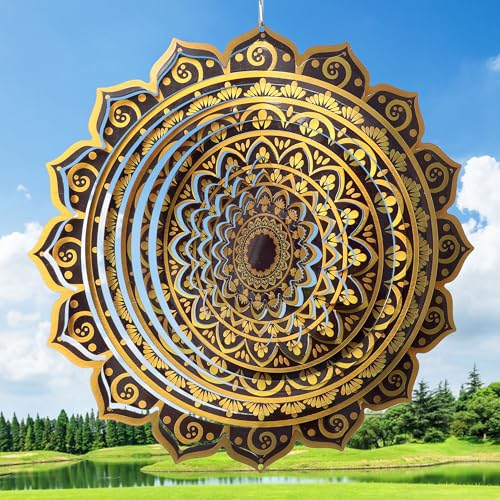 Wind Spinner Mandala Rich Gold‌ (12in / 009-0gold)