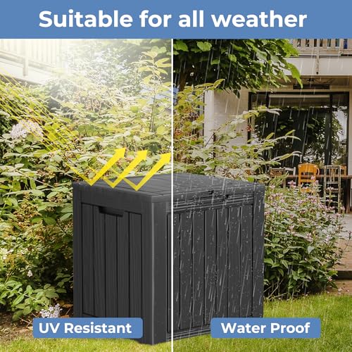 35 Gallon Outdoor Storage Box Waterproof (Black / 35 GAL)