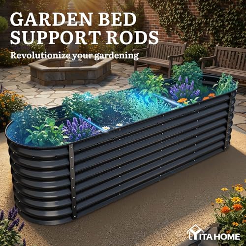 8x2x2ft Galvanized Oval Raised Garden Bed (8x2x2ft / Black)