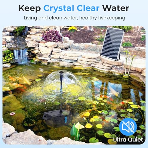 Pond Filter with 12W Solar Fountain Pump (Solar Powered 12W)