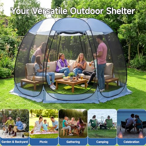 12'x12' Pop Up Screen House Tent (Charcoal Gray / 12'x12')