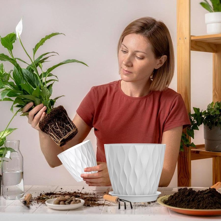 7 Inch Plant Pots 5 Pack (5 Count)