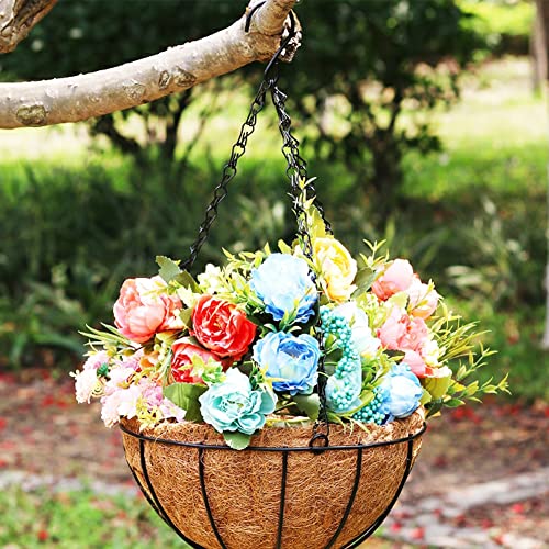 2PCS Hanging Basket Liners Coco Liner 24 Inch Round Coconut Coir Basket for Plants Replacement for Hanging Basket 100% Natural Coconut Fiber Plant Basket Liner for Garden Planter Flower Pot (2 Count)
