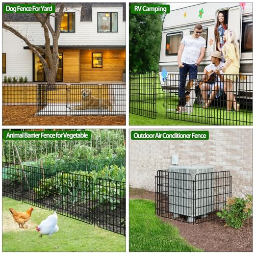 5 Panels Garden Fencing Animal Barrier with Lock (24in(H))