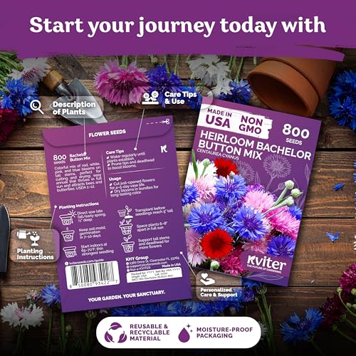 800 Mix Bachelor Button Heirloom Flower Seeds