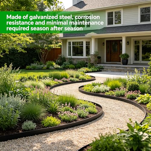 Metal Landscape Edging 10 (Black / 4.5 Inch 10Pcs)