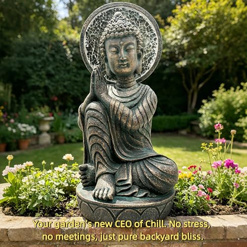 11.5in buddha statue outdoor (Antique Bronze)