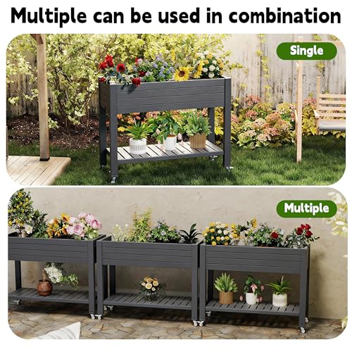 Elevated Raised Garden Bed with Legs (Black / 43.31*17.72*33.66)