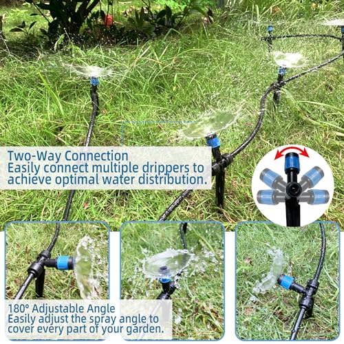 10PCS Push to (10PCS Two-Way Drip Irrigation Vortex Emitters)
