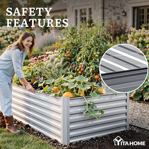 8x4x2ft Galvanized Raised Garden Bed (8x4x2ft / Silver)
