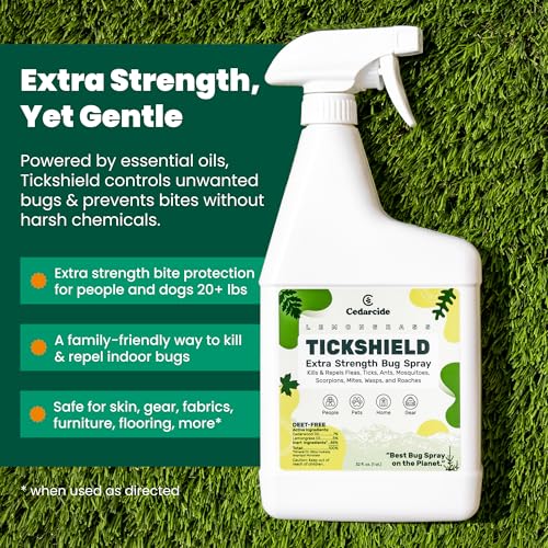 Tickshield Tick & Flea Repellent Spray for Humans & Pets (32 Fl Oz)