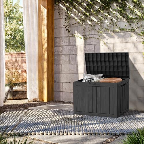 45 Gallon Outdoor Storage Box Waterproof (Black / 45 GAL)