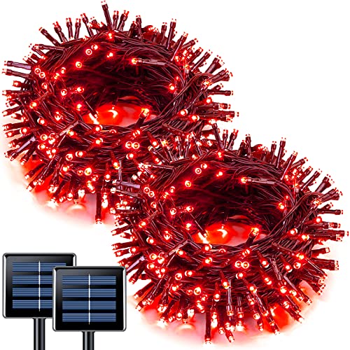 2 Pack Solar Halloween Lights (Red / 100LED*2)