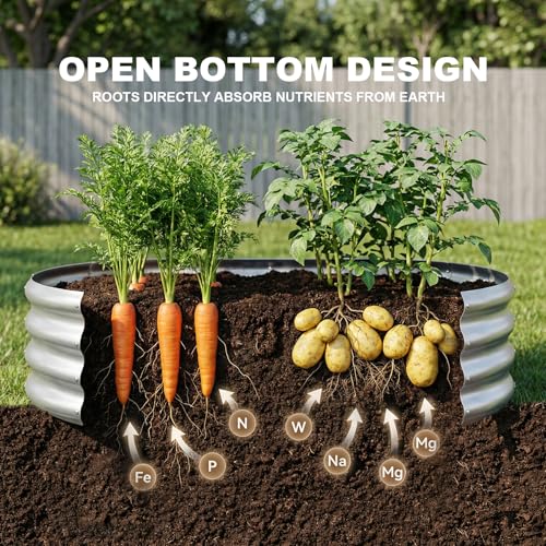 2 Pack 4×2×1ft Galvanized Raised Garden Bed Outdoor (4×2×1ft(2pcs） / 1-silver)