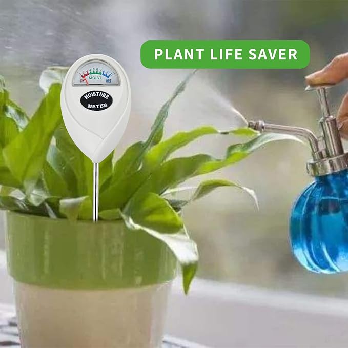Soil Moisture Meter, 2 Pack Soil Moisture Monitor for House Plants, Indoor & Outdoor, Garden, Farm, Lawn Plant Care, No Battery Needed(White)