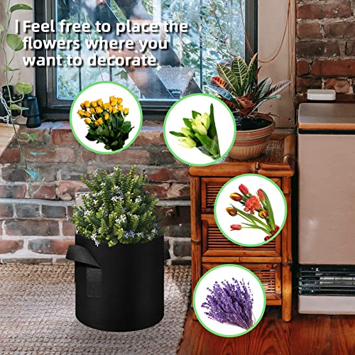 90 Pack 10 Gallon Garden Plant Aeration Fabric Pots with Handles Non (10 Gallons)