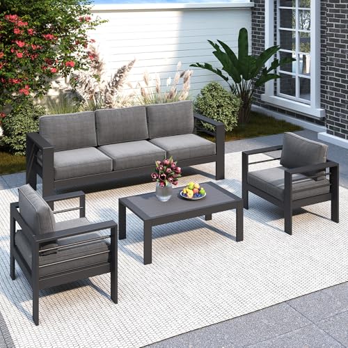 Aluminum Patio Furniture Set for All Weather (5 Count)