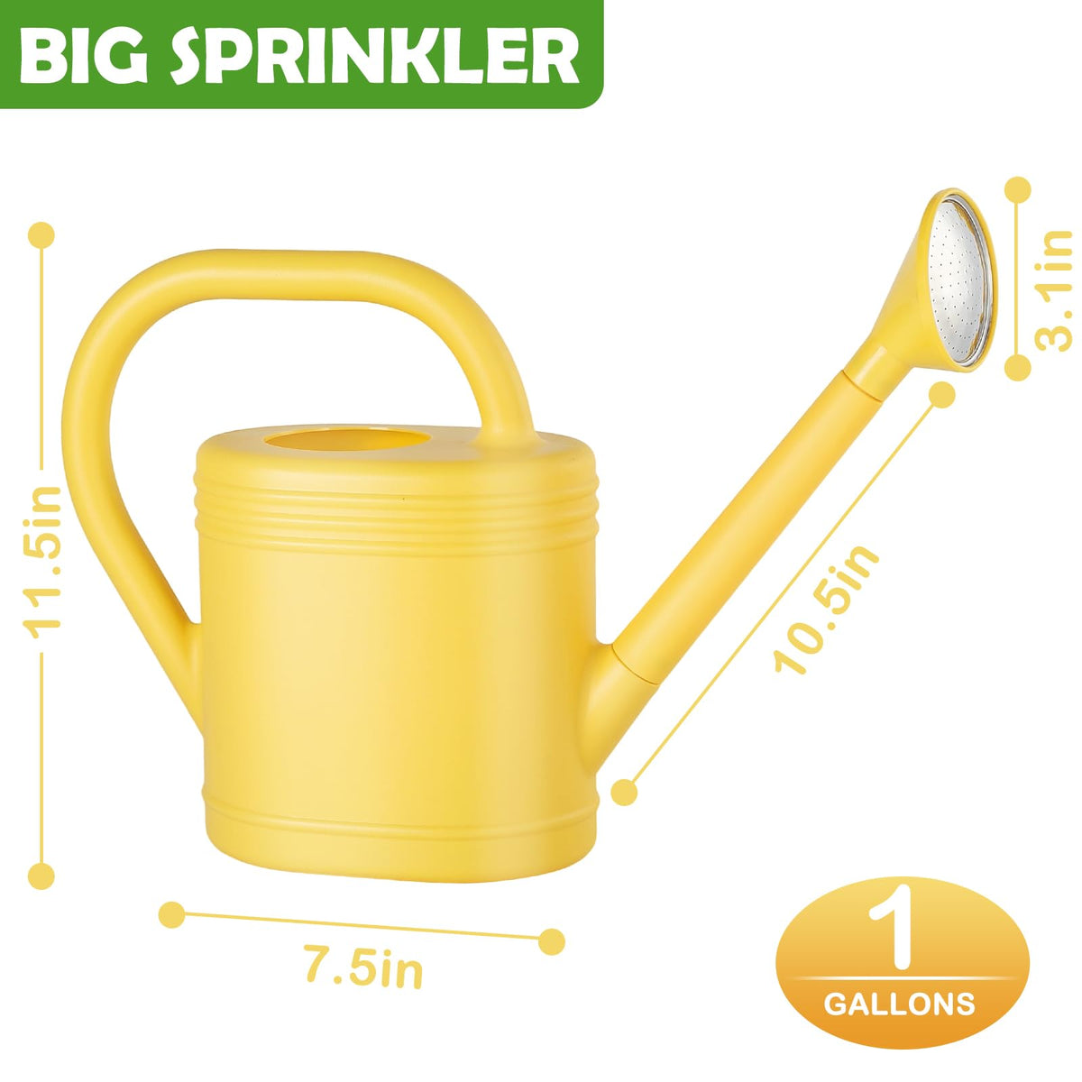 1 Gallon Watering Can for Indoor Plants (Yellow / 1 Gallon)