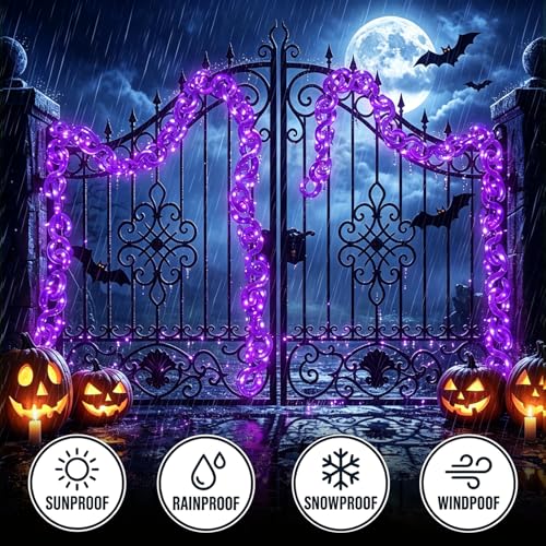 16.4 ft Halloween Chain Lights (Purple / 16FT)