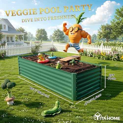 6x3x2ft 2pcs Large Raised Garden Bed Kit (Green / 6x3x2ft 2pcs)