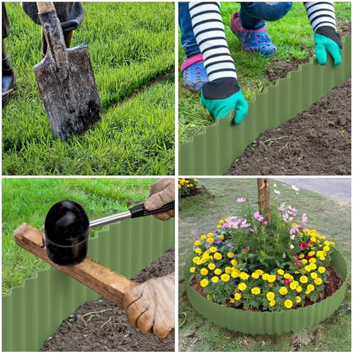 Corrugated Metal Garden Edging 10" x 20Ft (Mint Green)