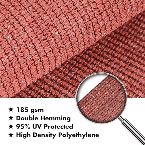 20'x20' Sun Shade Sail Rust Red Curved Rectangle Customizable (Rust Red / 20'X20' custom)