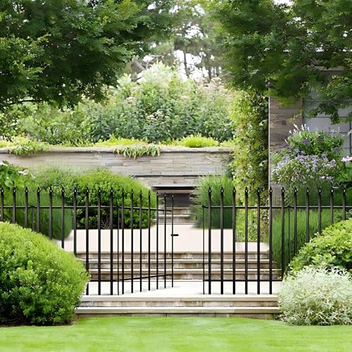 36" H x 28" W Metal Garden Fence with Gate (36 Sq Ft)