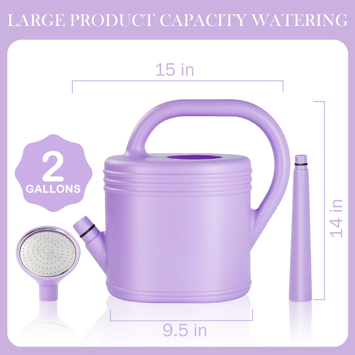 2 Gallon Watering Can for Indoor Plants (Purple / 2 Gallon)