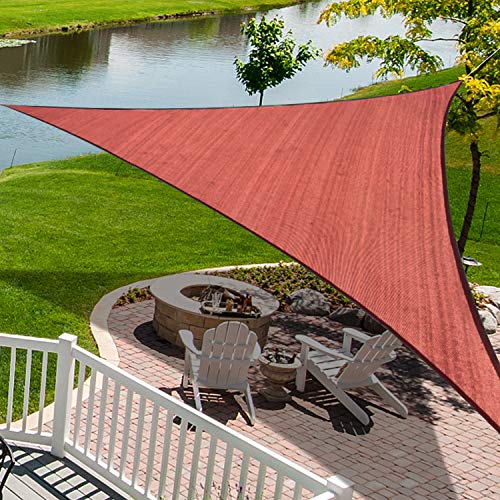 15'x15'x21' Sun Shade Sail Rust Red Curved Triangle Customizable (Rust Red / 15'X15'X21'custom)