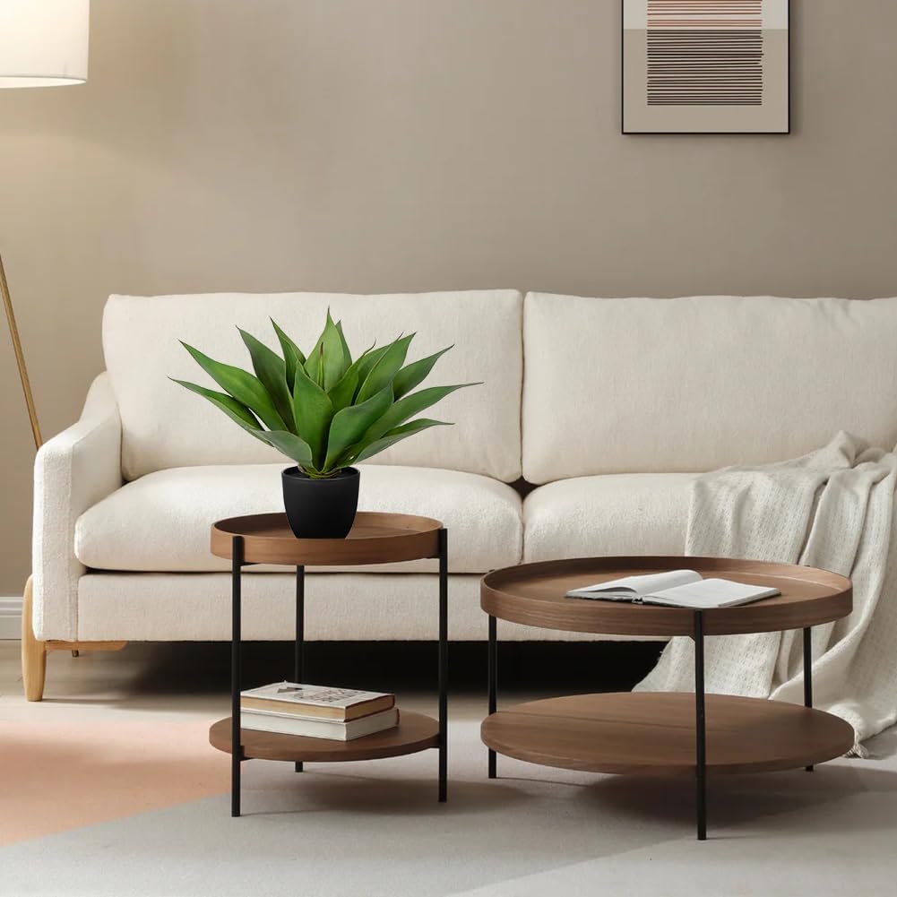 Large Faux Agave Plant 13.4" Fake Plant Artificial Decor Faux Plant Fake Succulent Plants in Pot Realistic Agave Plant Artificial Potted Plants for Home Living Room Table Office Desk Bathroom Indoor