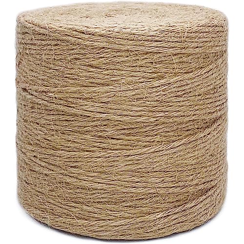 500FT Jute Twine Rope 3mm Natural Thick Garden Twine String Heavy Duty for Gardening Bundling Crafts Arts Gift Wrapping Packing Material Wedding Christmas Decoration Bulk (500 Foot)