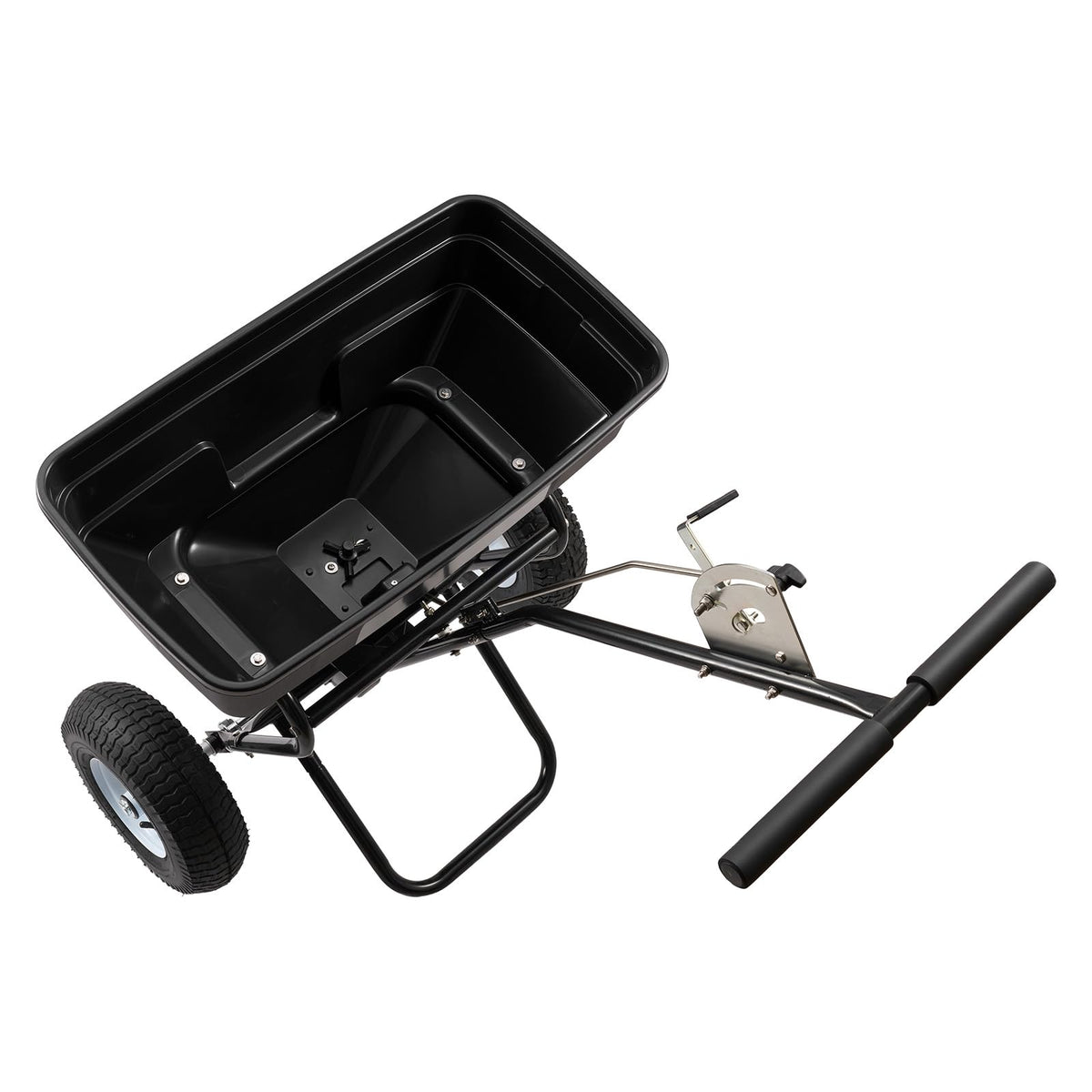 Broadcast Spreader 130 lbs Capacity Hopper Walk (130LB / Black)