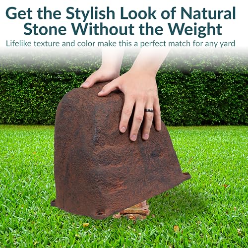 Sunnydaze 11'' H Small Faux Landscape Rock Cover (Brown / 11" H Small)