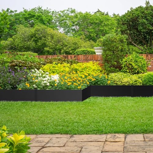 10 Pack Metal Edging for Landscaping (Black / 7.5 Inch)