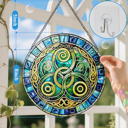 8 Inch Celtic Knot Stained Glass Suncatcher & Ornament (Celtic)