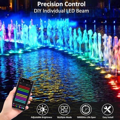Pond Lights LED Underwater 16M Colors with App and Remote 4 Pack (Set of 4)